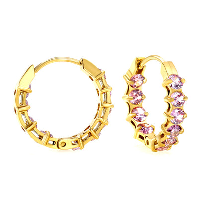 Thick 2.4*Wide 4.2*I.D. 14mm Ear Clips with rounded white/purple/pink zirconium steel/golden color asonjewelry