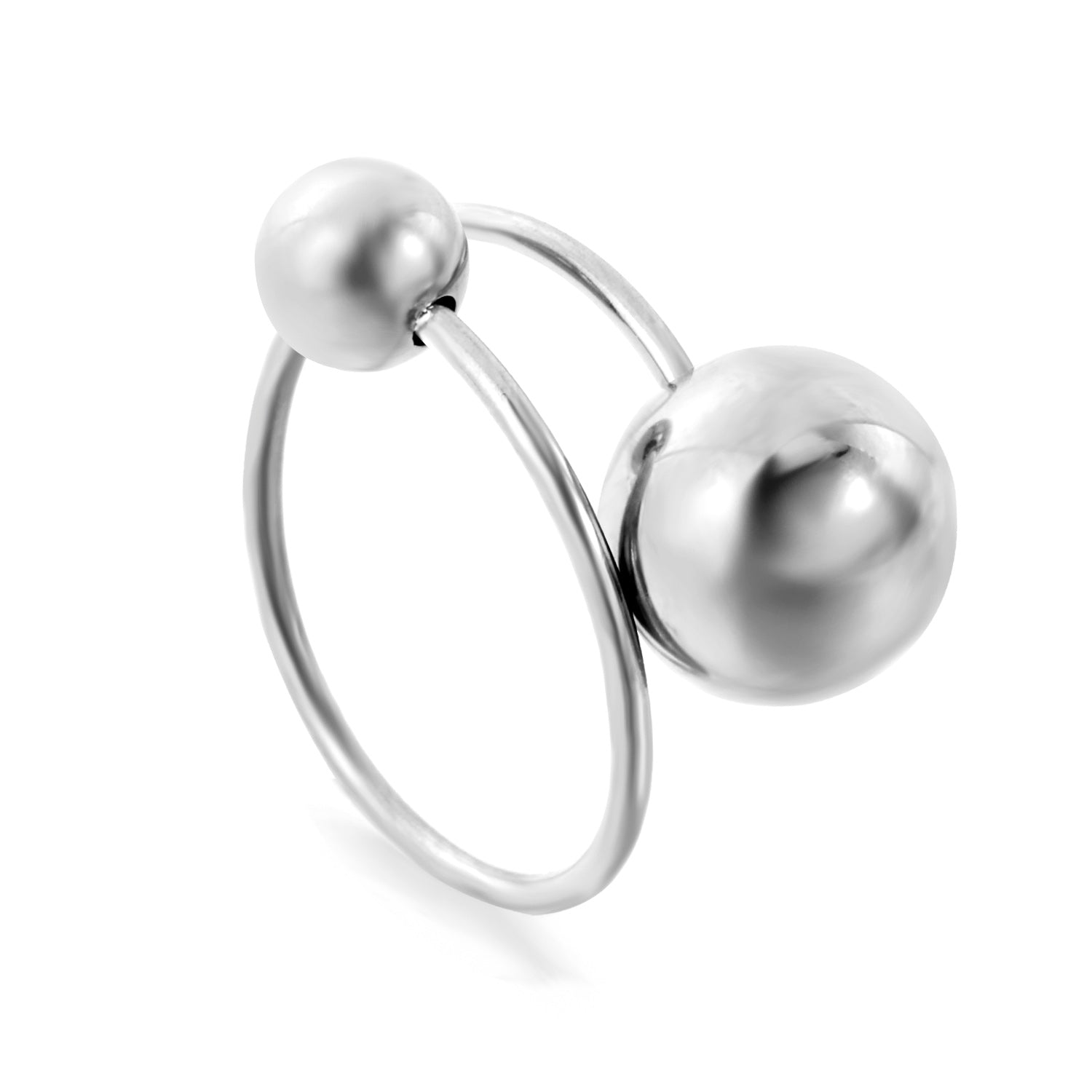 Uniquely designed large and small orb open rings asonjewelry