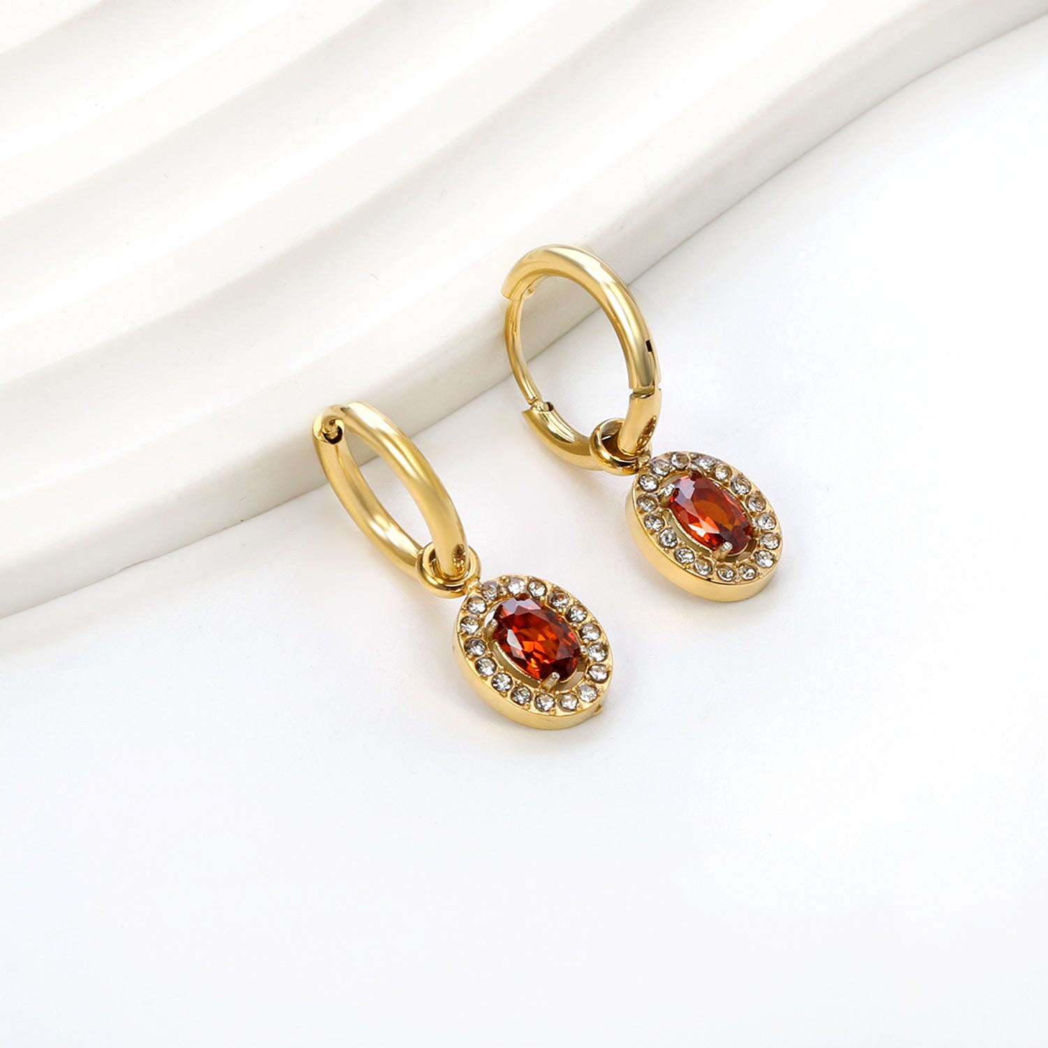 2x14.3mm Circle with Oval White&Red&Pink&Blue&Green Diamonds+White Diamond Hoop Earrings 8.4*10.2mm asonjewelry