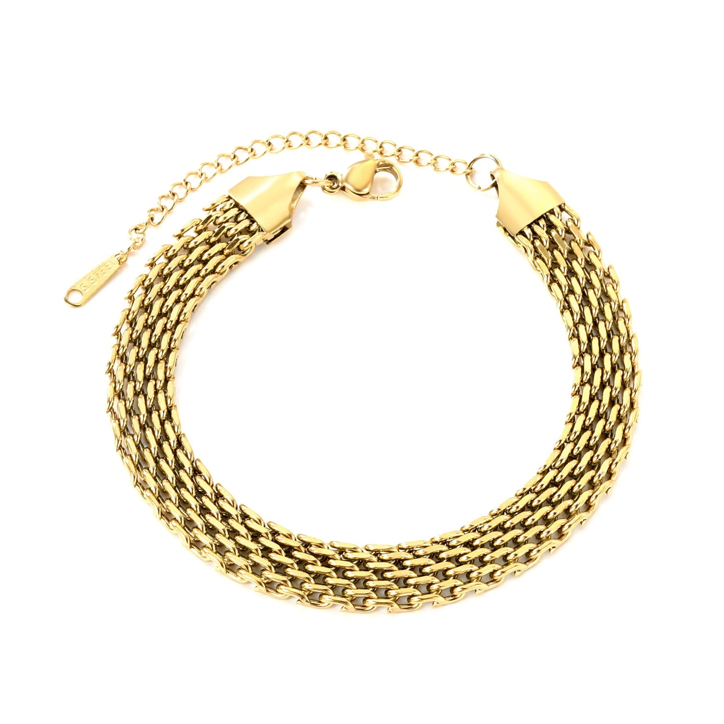 2.6*8.2mm Braided Mesh Bracelet 17+5cm asonjewelry