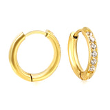 2.5*12mm I.D. Ear Clip CNC White/Black/Purple Zircon Gold Color