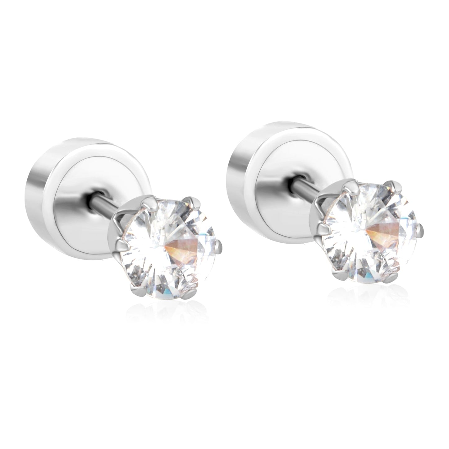 12 pair 3-5mm steel color/gold/rose gold pat plug earrings asonjewelry