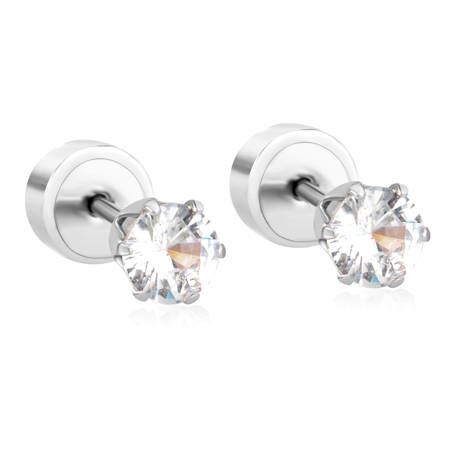 12 pair 3-5mm steel color/gold/rose gold pat plug earrings asonjewelry