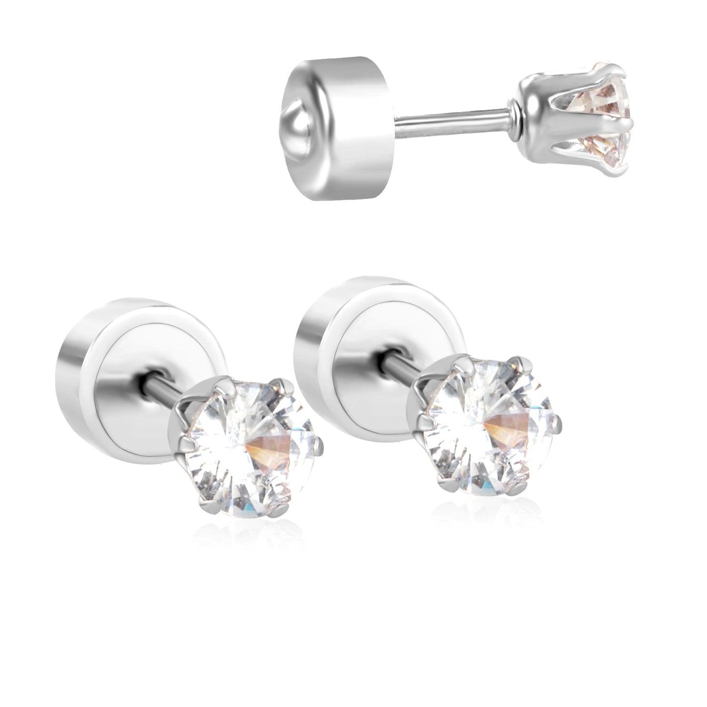 12 pair 3-5mm steel color/gold/rose gold pat plug earrings asonjewelry