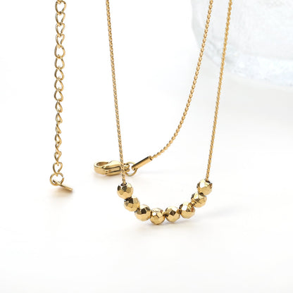 8 diamond beads 4mm necklace 40+5cm asonjewelry