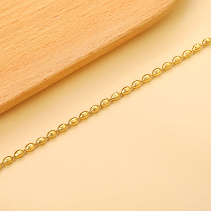 3.2*5mm Wheat Beads Bracelet 17+5cm asonjewelry