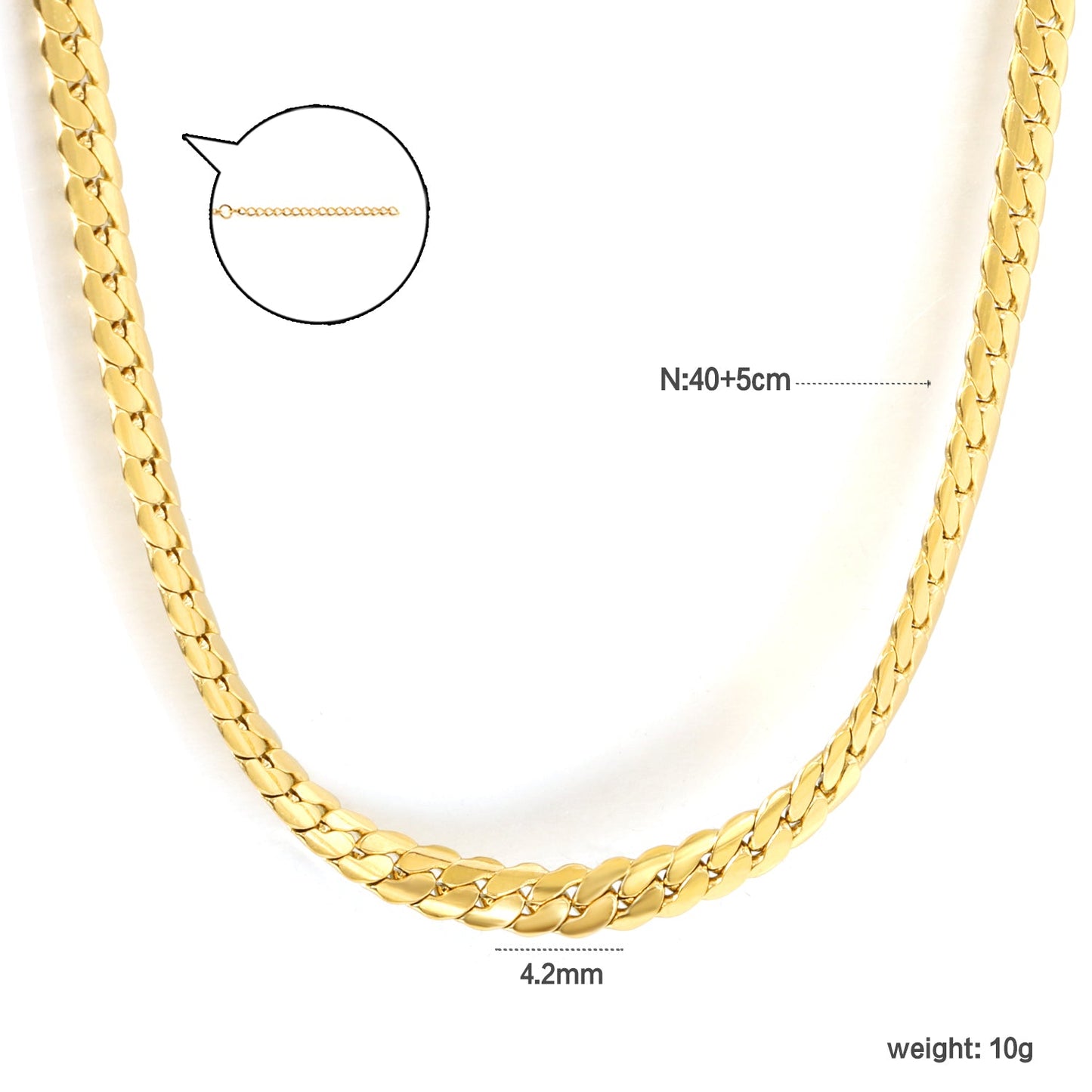Two Strand Braided Necklace 4.2mm*40+5cm asonjewelry