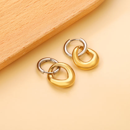 2.5x15mm Circle with Shaped Hoop Earrings 17*18mm