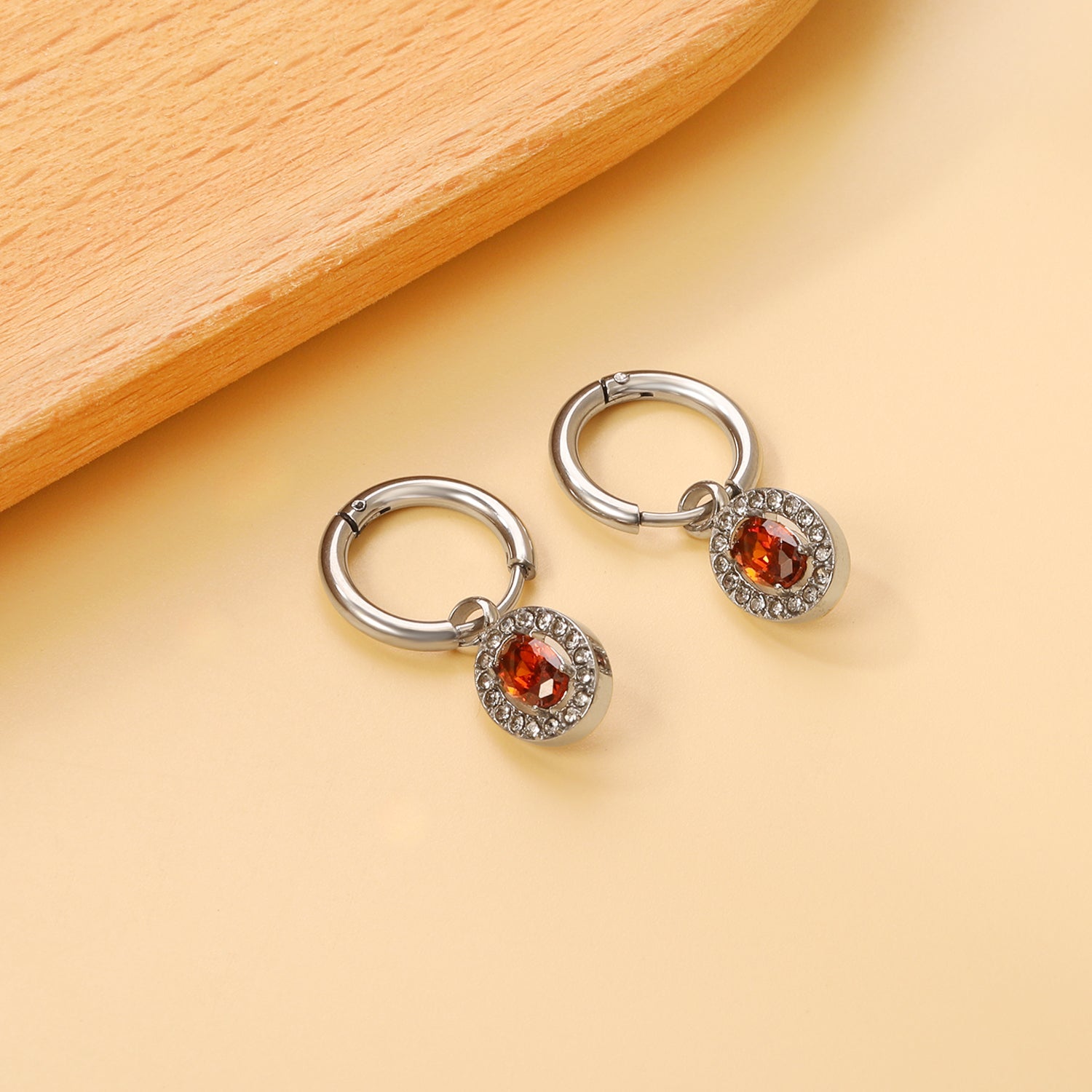 2x14.3mm Circle with Oval White&Red&Pink&Blue&Green Diamonds+White Diamond Hoop Earrings 8.4*10.2mm asonjewelry