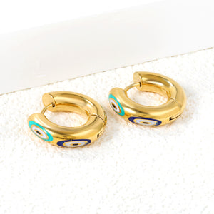 5*20mm Circle with Mixed Color Graphic Earrings