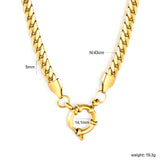 5.0NK gold dragon chain + 43cm + round clasp outer diameter 14.1mm necklace, gold