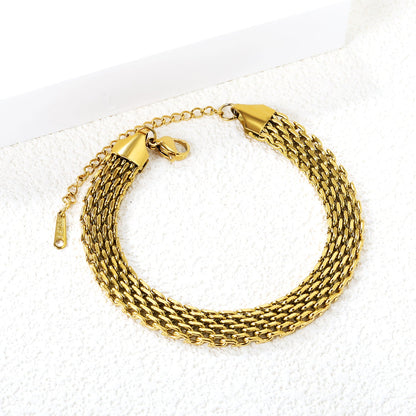 2.6*8.2mm Braided Mesh Bracelet 17+5cm asonjewelry