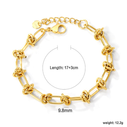 9.8mm chain at the widest point 17+3cm+6mm round plate bracelet Gold color asonjewelry