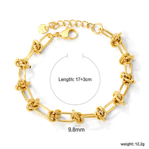 9.8mm chain at the widest point 17+3cm+6mm round plate bracelet Gold color