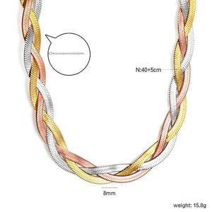 8mm*40+5cm+6mm Tricolor Braided Matching Chain Colorful