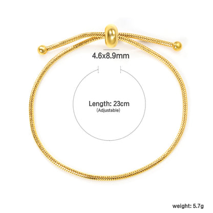 4.6*8.9mm Hollow Round Live Clasp 23cm Bracelet Golden asonjewelry