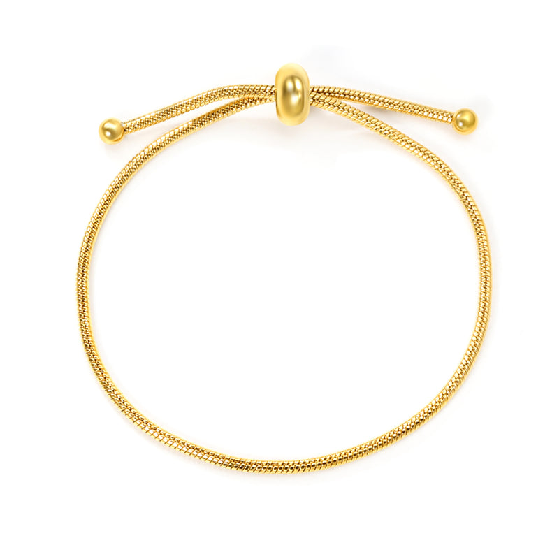 4.6*8.9mm Hollow Round Live Clasp 23cm Bracelet Golden