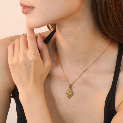 Unique Design Star Moon Casting Technique Necklace, Gold asonjewelry