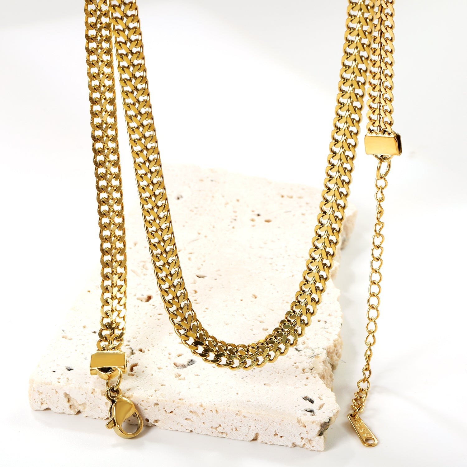 Double Splicing Matching Chain Necklace 5mm*40+5cm asonjewelry