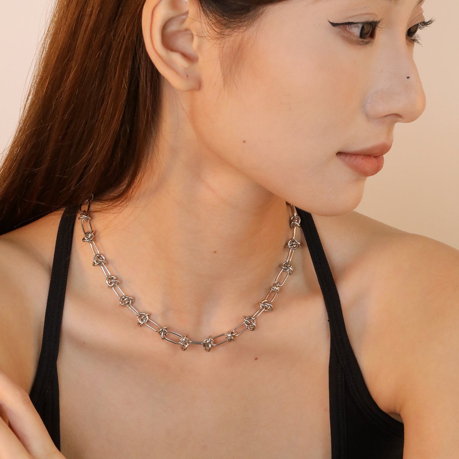 Wholesale 18K Gold-Plated Floral Declaration Chain Necklace Hypoallergenic Steel/Gold asonjewelry