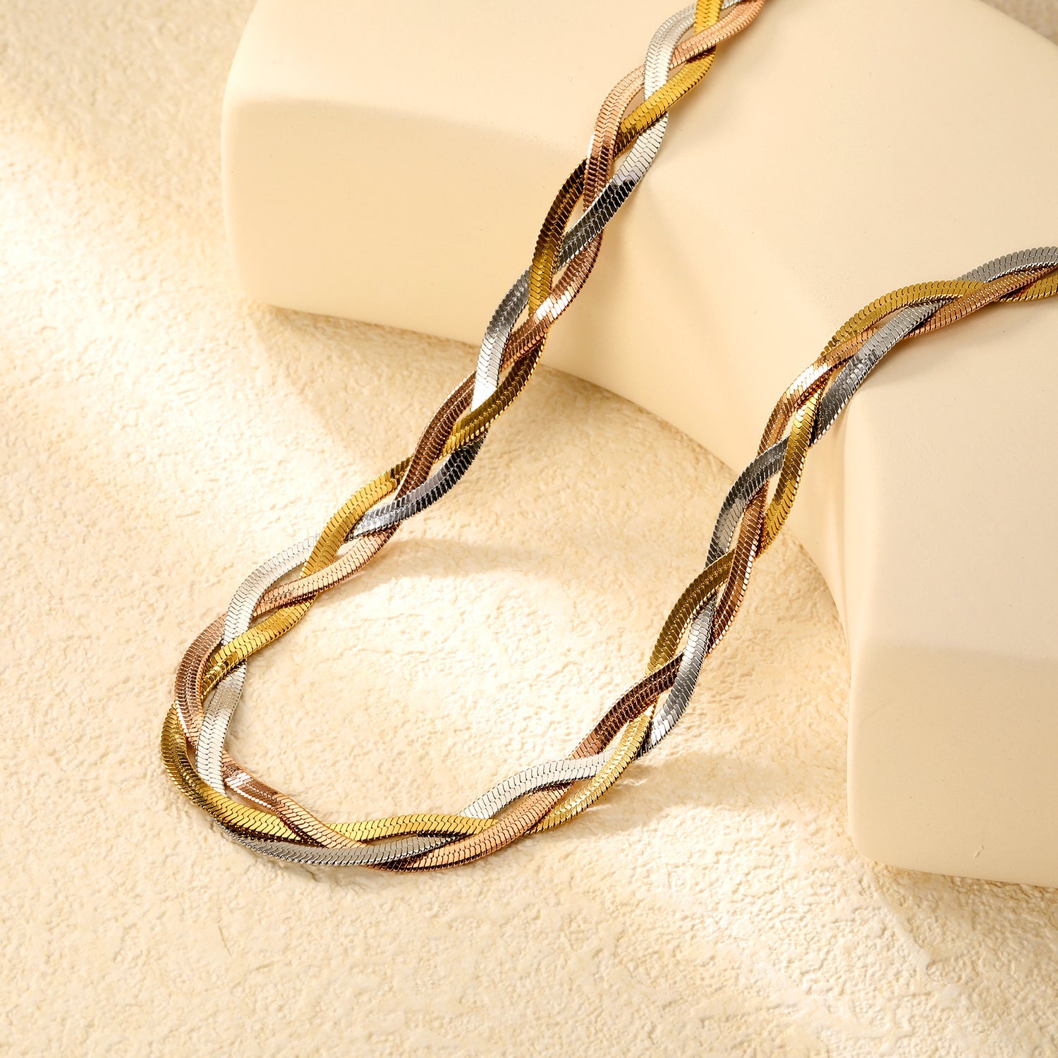 8mm*40+5cm+6mm Tricolor Braided Matching Chain Colorful asonjewelry