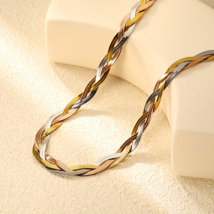 8mm*40+5cm+6mm Tricolor Braided Matching Chain Colorful asonjewelry