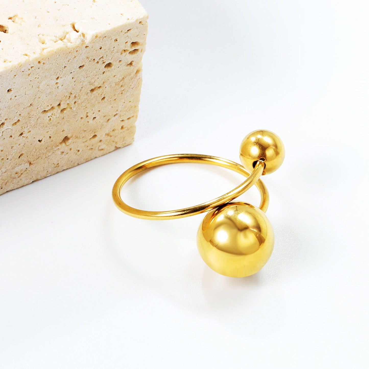 Uniquely designed large and small orb open rings asonjewelry