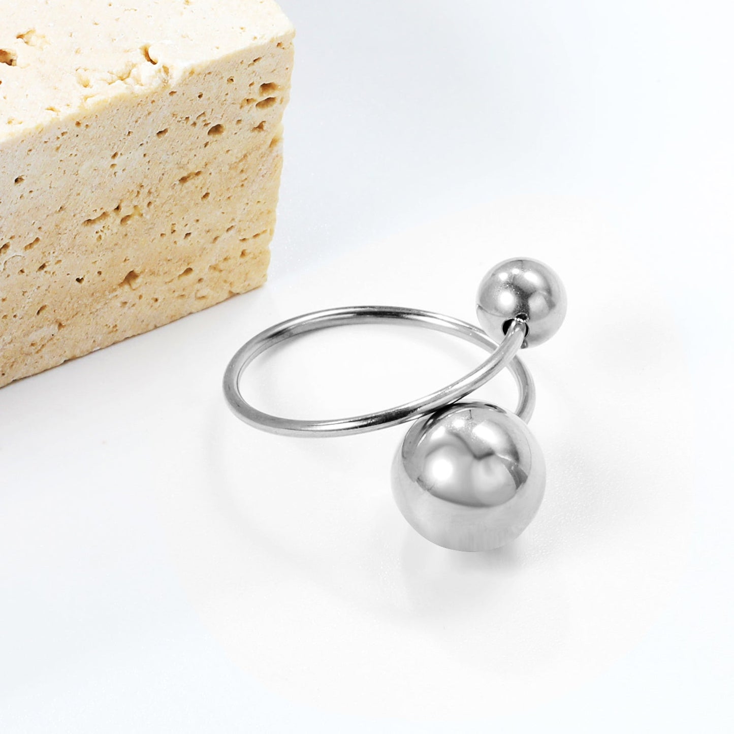 Uniquely designed large and small orb open rings asonjewelry