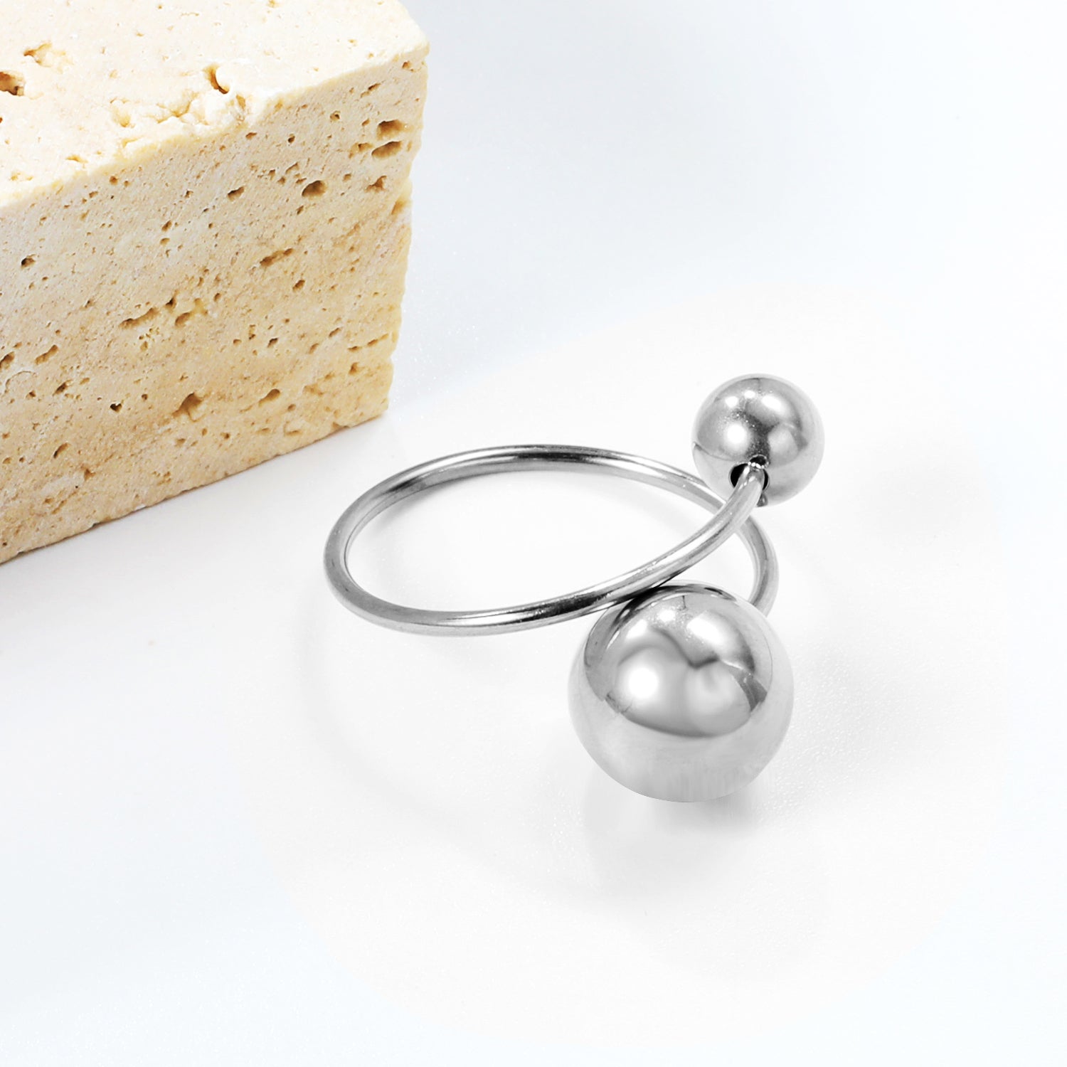 Uniquely designed large and small orb open rings asonjewelry