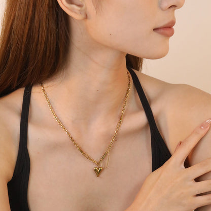 Unique Design Chain with Heart Pendant Necklace asonjewelry