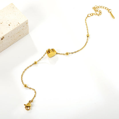 10.5*9*5.4mm three-dimensional heart + 3mm*4 steel beads bracelet 17+5cm asonjewelry