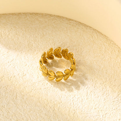 Open-end ring 8.8mm high Steel/gold color asonjewelry