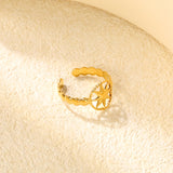 Golden Star-Center SS Open Ring (Vintage-Modern)
