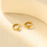 5.5 x 8.5mm cactus-shaped imitation white Czech crystal earring with a 2.2mm earring post and a 10mm inner diameter, gold-colored