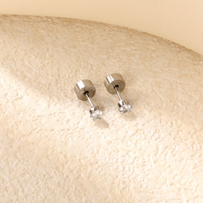 12 pair 3-5mm steel color/gold/rose gold pat plug earrings asonjewelry