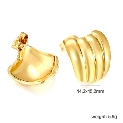 Fist Shaped Stud Earrings Gold asonjewelry
