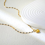 10.6x11mm 3D heart pendant lip chain 40+5cm necklace, gold