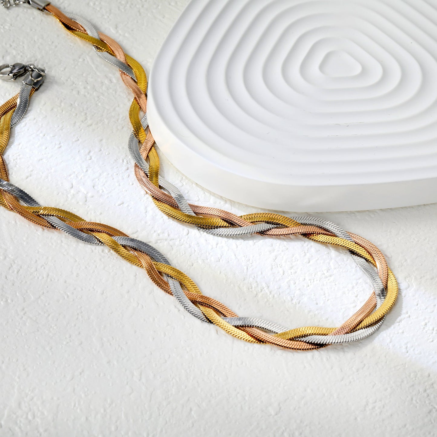 8mm*40+5cm+6mm Tricolor Braided Matching Chain Colorful asonjewelry