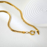 5.0NK gold dragon chain + 43cm + round clasp outer diameter 14.1mm necklace, gold