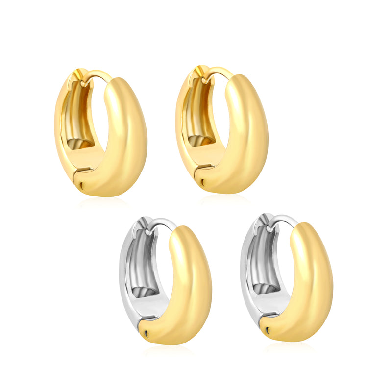 15.5*15mm Hoop Earrings in Gold/Mixed Colors