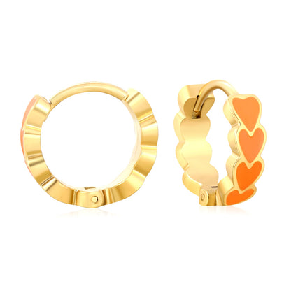 4*14mm Black/Pink/Blue/Orange Teardrop Heart Stud Earrings in Gold asonjewelry