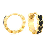 4*14mm Black/Pink/Blue/Orange Teardrop Heart Stud Earrings in Gold