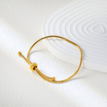 4.6*8.9mm Hollow Round Live Clasp 23cm Bracelet Golden asonjewelry