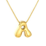 Alphabet Pendant A-Z 1.2 Box 40+5cm + 6mm Round Tail Tag Necklace Gold