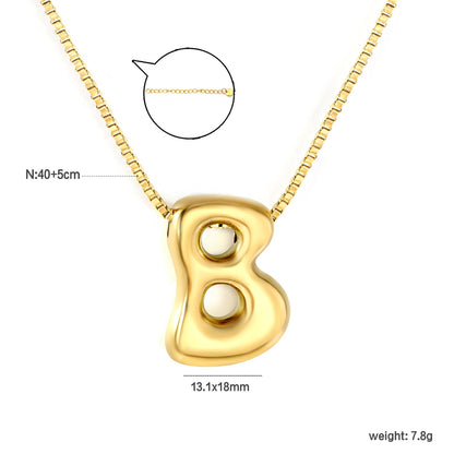 Alphabet Pendant A-Z 1.2 Box 40+5cm + 6mm Round Tail Tag Necklace Gold asonjewelry