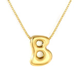 Alphabet Pendant A-Z 1.2 Box 40+5cm + 6mm Round Tail Tag Necklace Gold