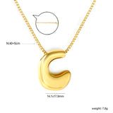 Alphabet Pendant A-Z 1.2 Box 40+5cm + 6mm Round Tail Tag Necklace Gold