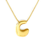 Alphabet Pendant A-Z 1.2 Box 40+5cm + 6mm Round Tail Tag Necklace Gold