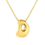 Alphabet Pendant A-Z 1.2 Box 40+5cm + 6mm Round Tail Tag Necklace Gold