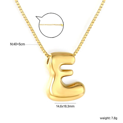 Alphabet Pendant A-Z 1.2 Box 40+5cm + 6mm Round Tail Tag Necklace Gold asonjewelry